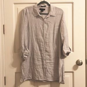 NWOT Tahari 100% Linen Button Down